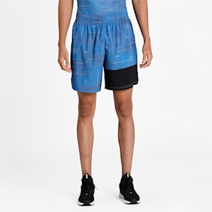 Printed Woven 7" Men's Training Shorts, Star Sapphire-Puma Black-AOP Q2